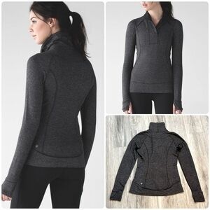 Lululemon Think Fast Pullover in Heathered Herringbone. Soft Rulu Fabric